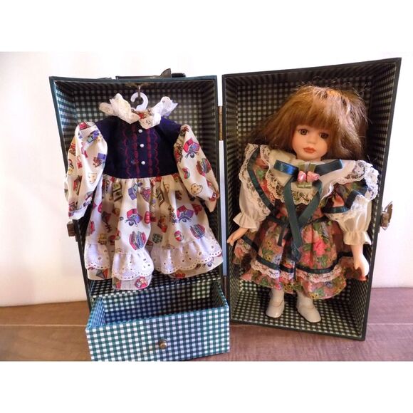 Vtg Porcelain Doll Lasting Impressions Companion Collection with Wardrobe 1990s - Picture 1 of 10